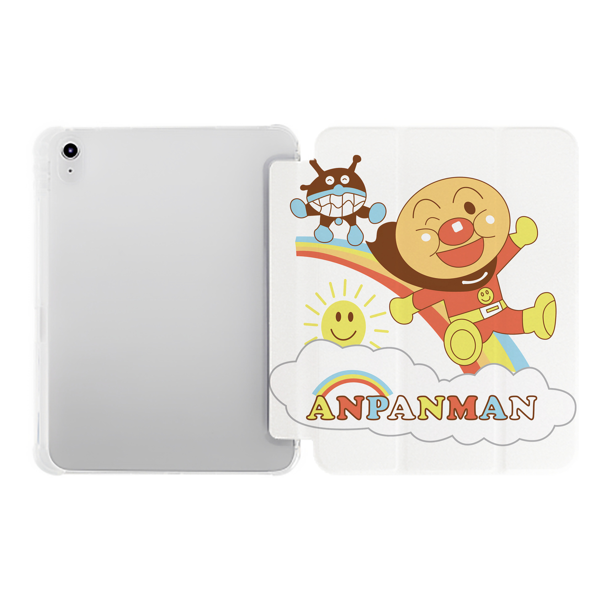 （画像用） アンパンマン Anpanman IPad ケース ペン収納付き 三つ折りスタンド PUレザー×シリコン 対応機種9.5/10.5/10.9インチ